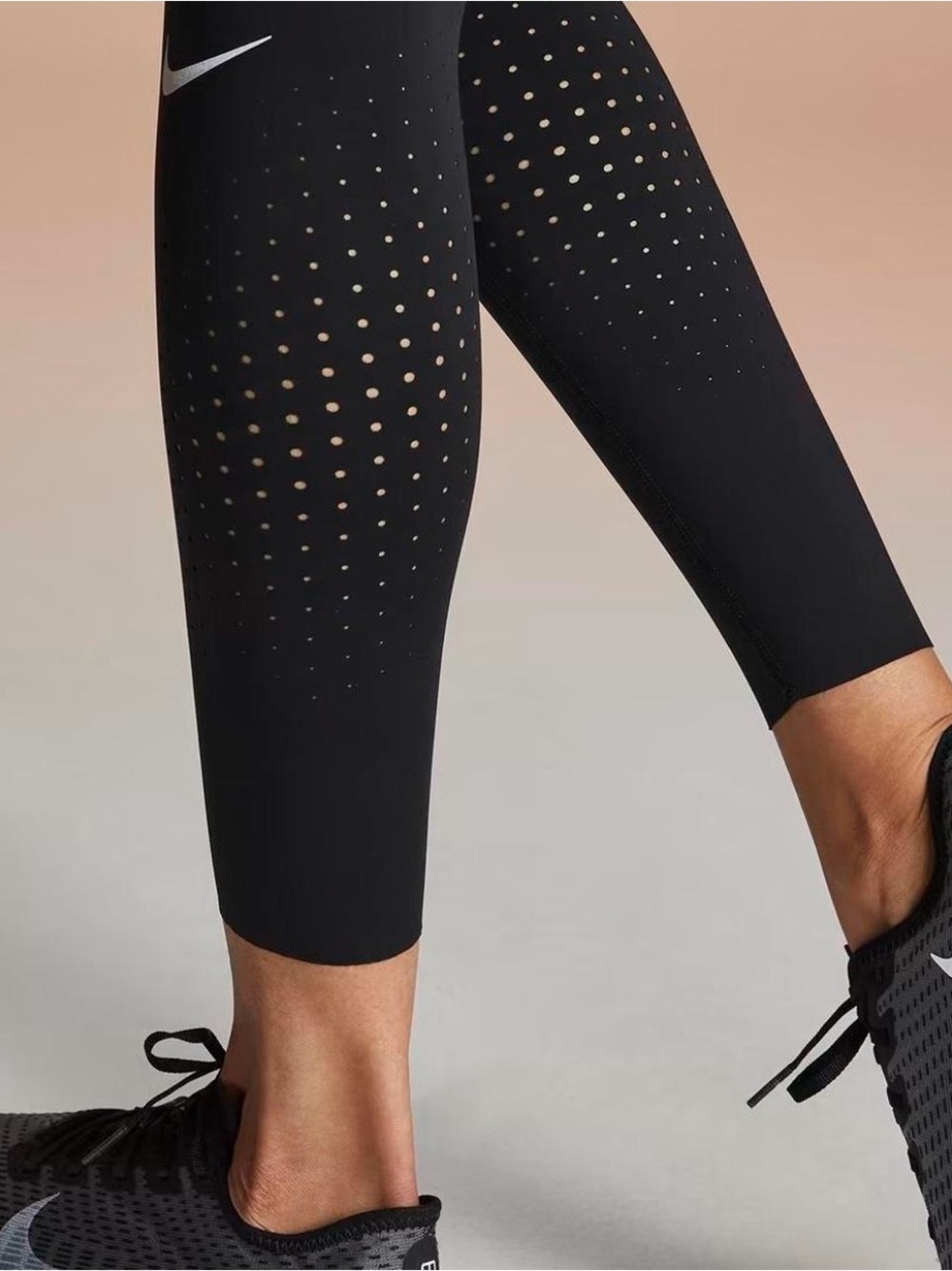 Nike Dri-Fit Perforated Running Leggings — Black
